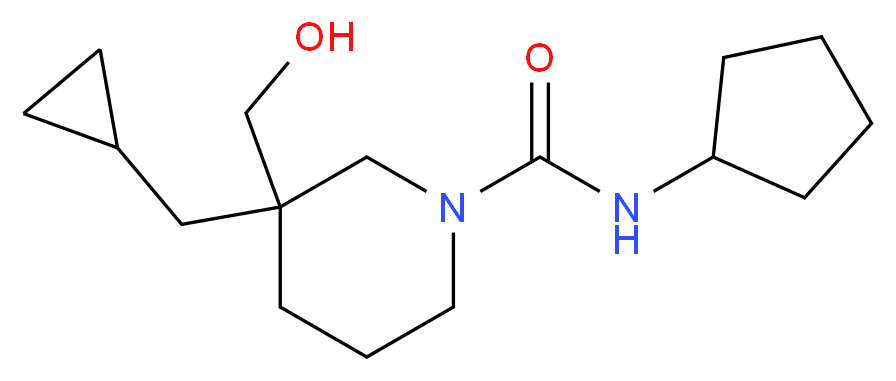 N-cyclopentyl-3-(cyclopropylmethyl)-3-(hydroxymethyl)-1-piperidinecarboxamide_分子结构_CAS_)
