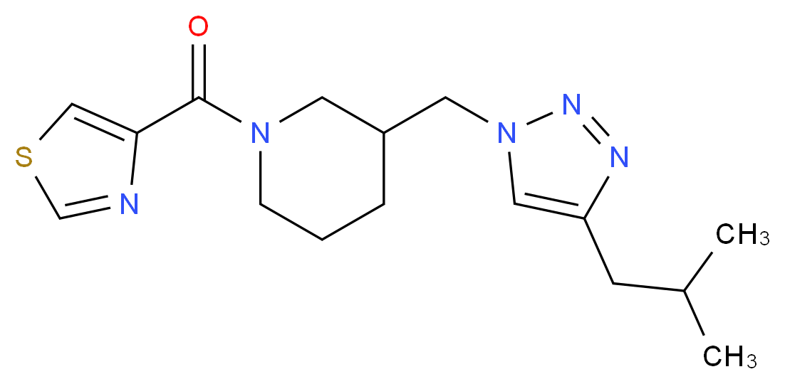 3-[(4-isobutyl-1H-1,2,3-triazol-1-yl)methyl]-1-(1,3-thiazol-4-ylcarbonyl)piperidine_分子结构_CAS_)