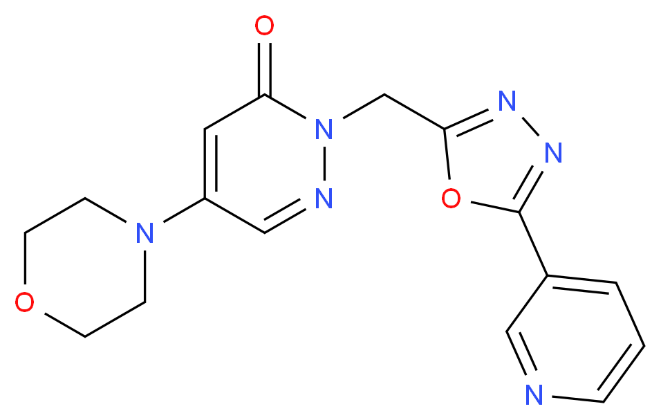 5-(4-morpholinyl)-2-{[5-(3-pyridinyl)-1,3,4-oxadiazol-2-yl]methyl}-3(2H)-pyridazinone_分子结构_CAS_)