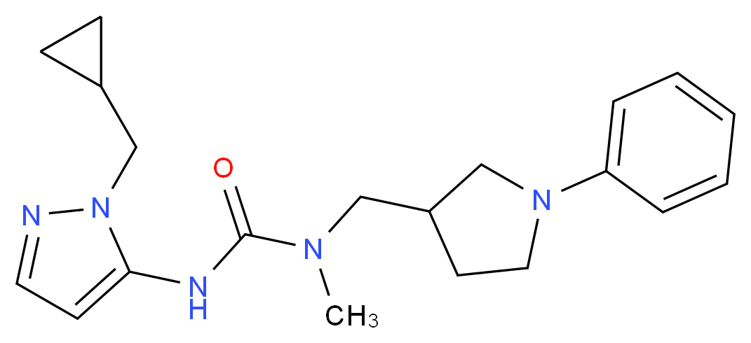 N'-[1-(cyclopropylmethyl)-1H-pyrazol-5-yl]-N-methyl-N-[(1-phenylpyrrolidin-3-yl)methyl]urea_分子结构_CAS_)