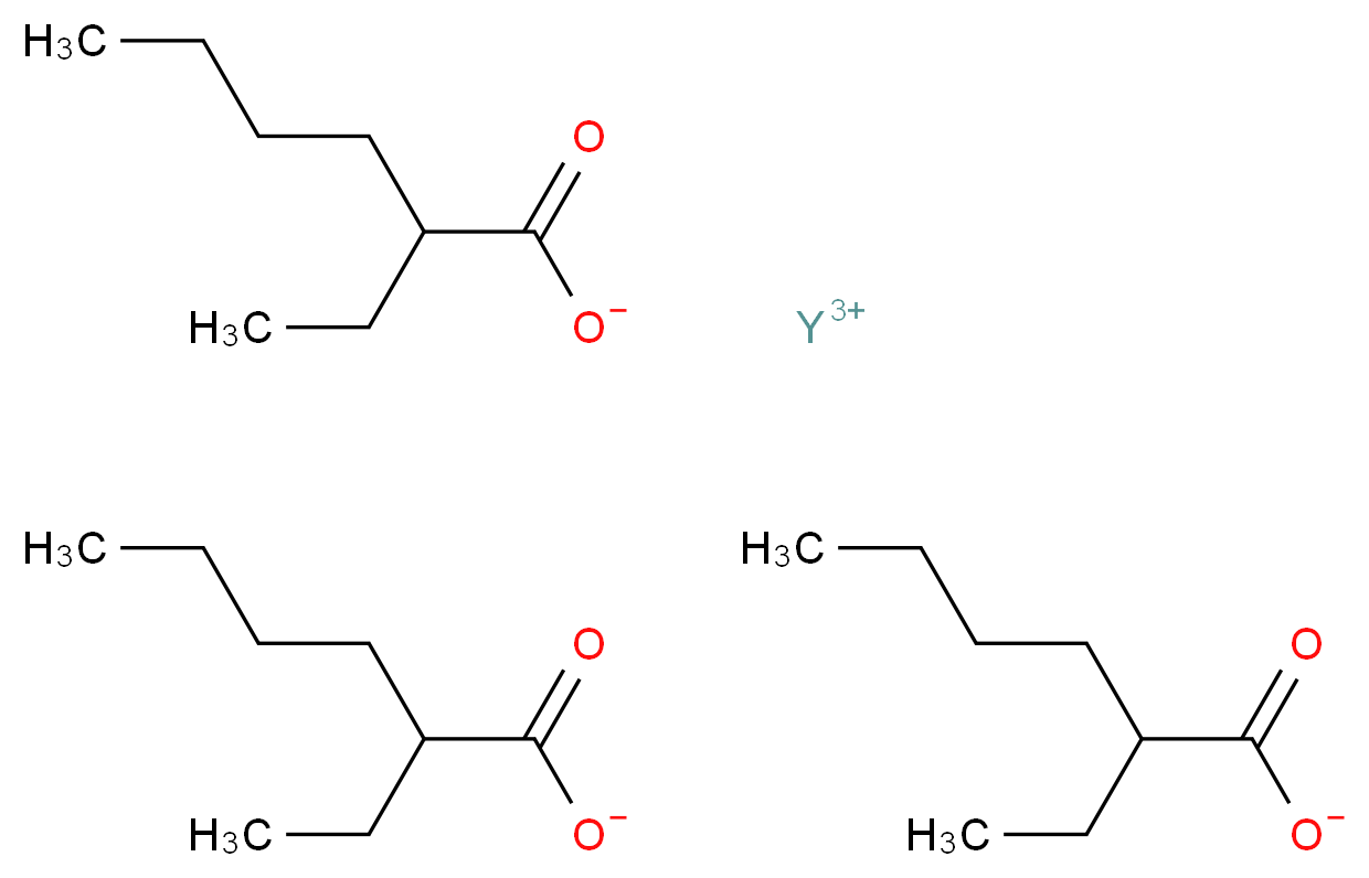 yttrium(3+) ion tris(2-ethylhexanoate)_分子结构_CAS_103470-68-4