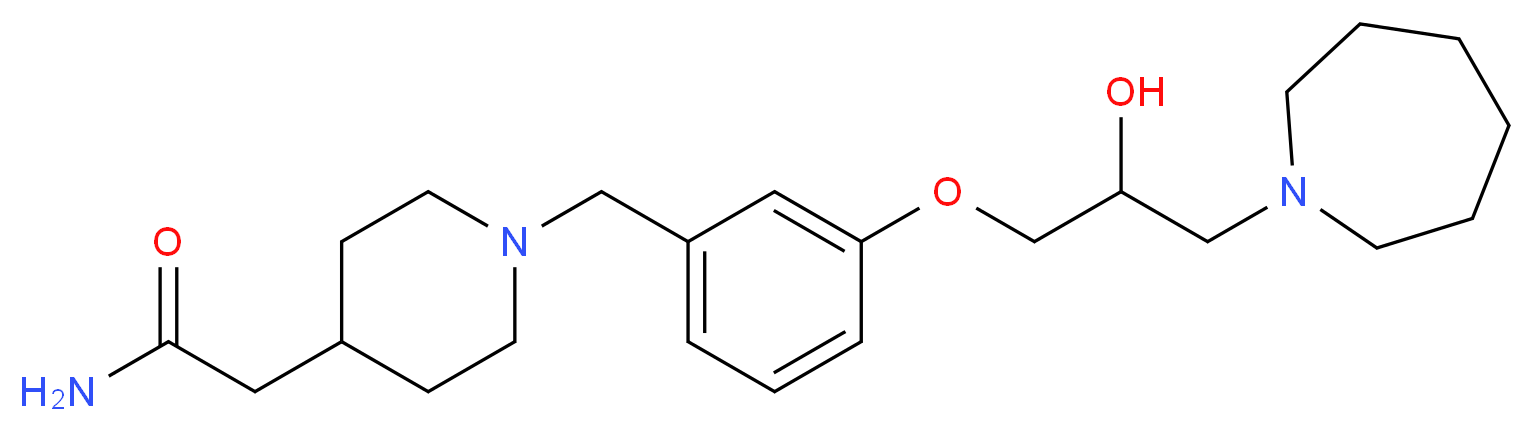 2-{1-[3-(3-azepan-1-yl-2-hydroxypropoxy)benzyl]piperidin-4-yl}acetamide_分子结构_CAS_)