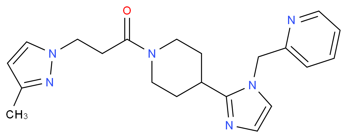 2-[(2-{1-[3-(3-methyl-1H-pyrazol-1-yl)propanoyl]piperidin-4-yl}-1H-imidazol-1-yl)methyl]pyridine_分子结构_CAS_)