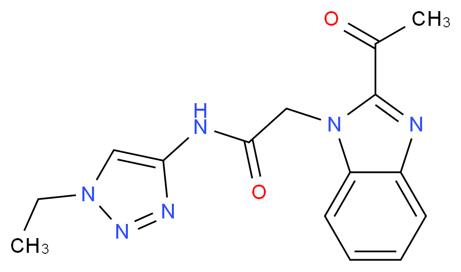 2-(2-acetyl-1H-benzimidazol-1-yl)-N-(1-ethyl-1H-1,2,3-triazol-4-yl)acetamide_分子结构_CAS_)