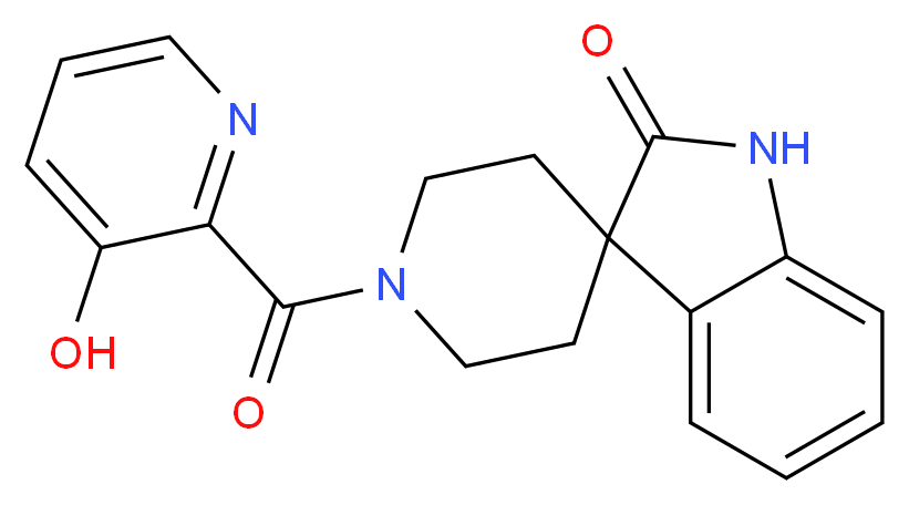 1'-[(3-hydroxypyridin-2-yl)carbonyl]spiro[indole-3,4'-piperidin]-2(1H)-one_分子结构_CAS_)