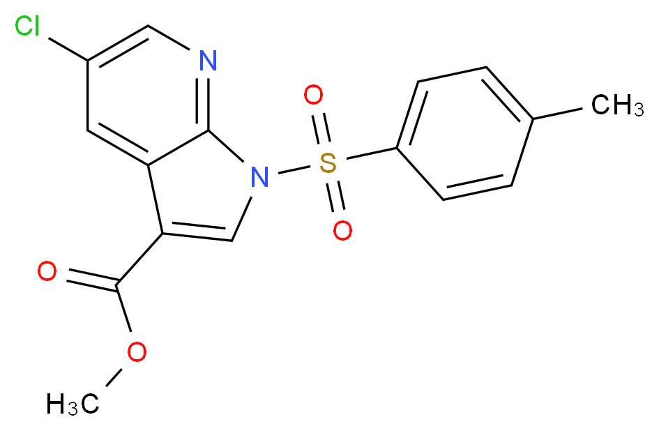 Methyl 5-chloro-1-(toluene-4-sulphonyl)-7-azaindole-3-carboxylate_分子结构_CAS_952182-24-0)