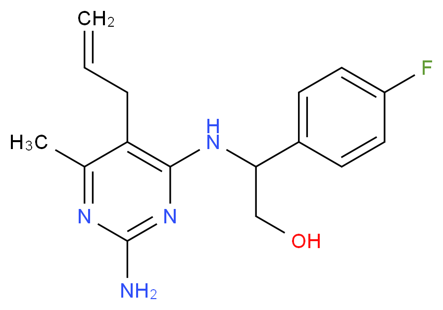 2-[(5-allyl-2-amino-6-methylpyrimidin-4-yl)amino]-2-(4-fluorophenyl)ethanol_分子结构_CAS_)
