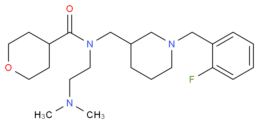 N-[2-(dimethylamino)ethyl]-N-{[1-(2-fluorobenzyl)-3-piperidinyl]methyl}tetrahydro-2H-pyran-4-carboxamide_分子结构_CAS_)