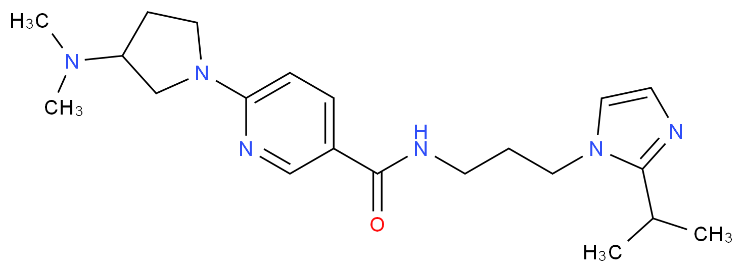 6-[3-(dimethylamino)-1-pyrrolidinyl]-N-[3-(2-isopropyl-1H-imidazol-1-yl)propyl]nicotinamide_分子结构_CAS_)