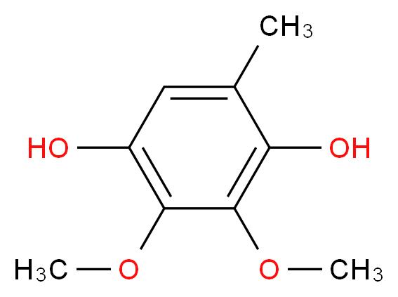 2,3-Dimethoxy-5-methyl-benzene-1,4-diol_分子结构_CAS_3066-90-8)