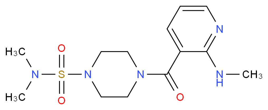 N,N-dimethyl-4-{[2-(methylamino)pyridin-3-yl]carbonyl}piperazine-1-sulfonamide_分子结构_CAS_)
