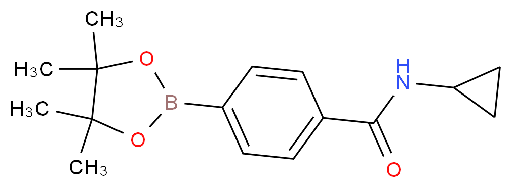 N-cyclopropyl-4-(tetramethyl-1,3,2-dioxaborolan-2-yl)benzamide_分子结构_CAS_827614-68-6