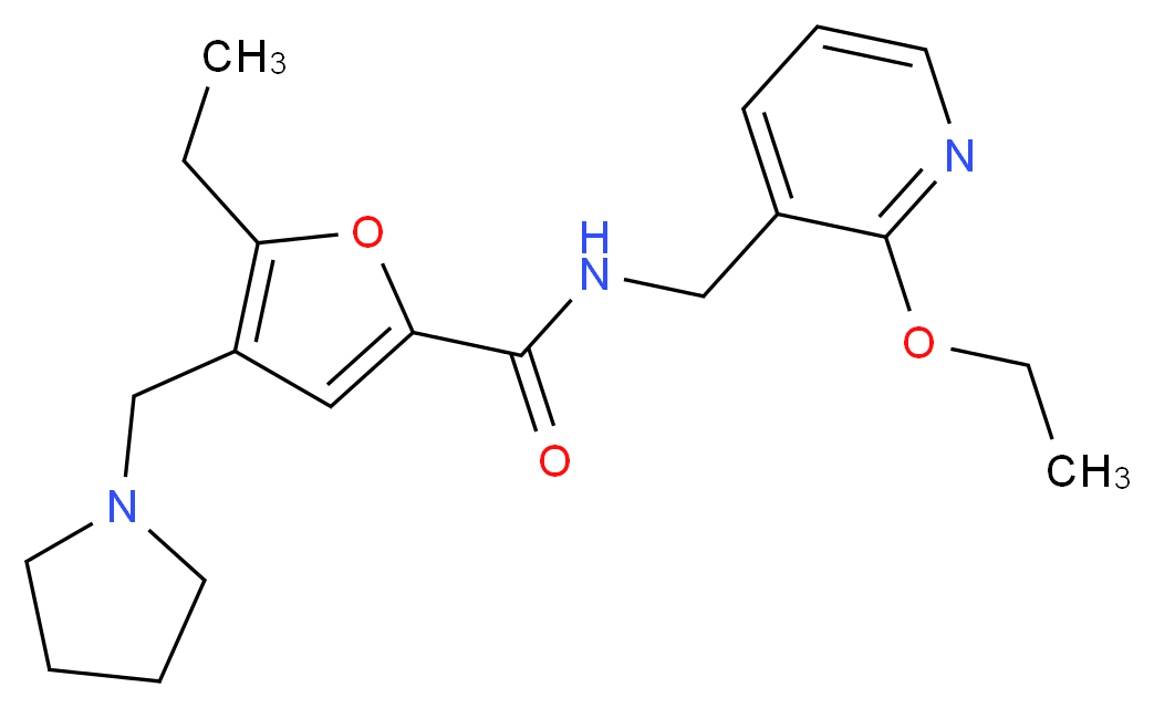 N-[(2-ethoxypyridin-3-yl)methyl]-5-ethyl-4-(pyrrolidin-1-ylmethyl)-2-furamide_分子结构_CAS_)