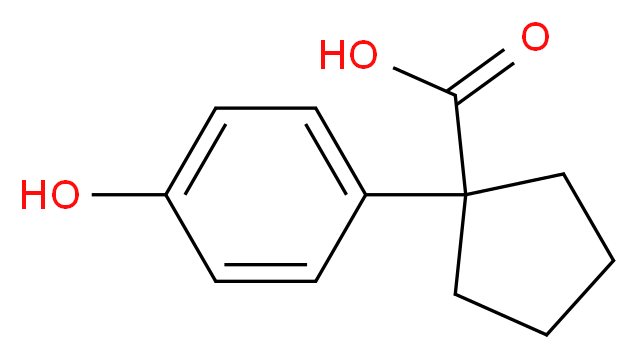 1-(4-hydroxyphenyl)cyclopentane-1-carboxylic acid_分子结构_CAS_91496-64-9