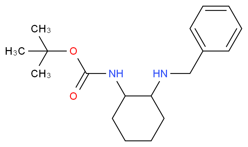 tert-Butyl (1R,2R)-2-(benzylamino)-cyclohexylcarbamate_分子结构_CAS_)