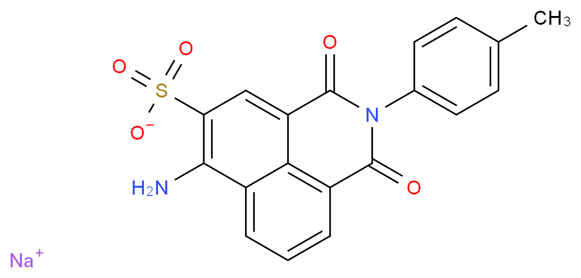 sodium 8-amino-3-(4-methylphenyl)-2,4-dioxo-3-azatricyclo[7.3.1.0^{5,13}]trideca-1(13),5,7,9,11-pentaene-7-sulfonate_分子结构_CAS_2391-30-2