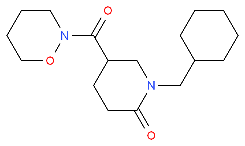 1-(cyclohexylmethyl)-5-(1,2-oxazinan-2-ylcarbonyl)-2-piperidinone_分子结构_CAS_)