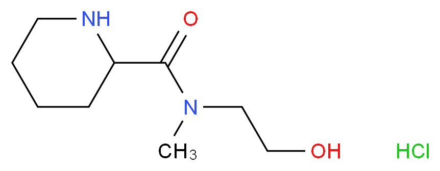 N-(2-Hydroxyethyl)-N-methyl-2-piperidinecarboxamide hydrochloride_分子结构_CAS_)