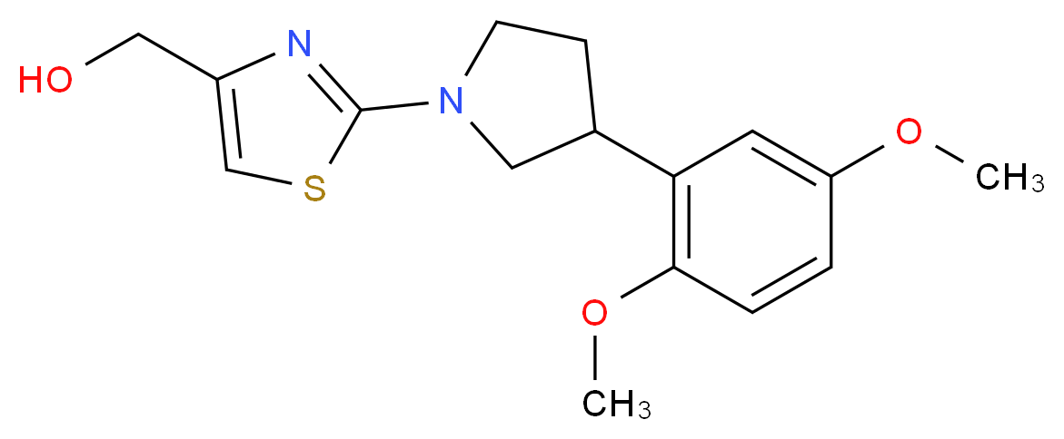 {2-[3-(2,5-dimethoxyphenyl)-1-pyrrolidinyl]-1,3-thiazol-4-yl}methanol_分子结构_CAS_)