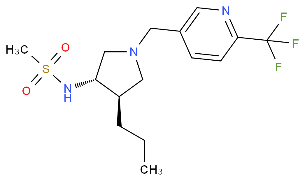 N-((3S*,4R*)-4-propyl-1-{[6-(trifluoromethyl)-3-pyridinyl]methyl}-3-pyrrolidinyl)methanesulfonamide_分子结构_CAS_)