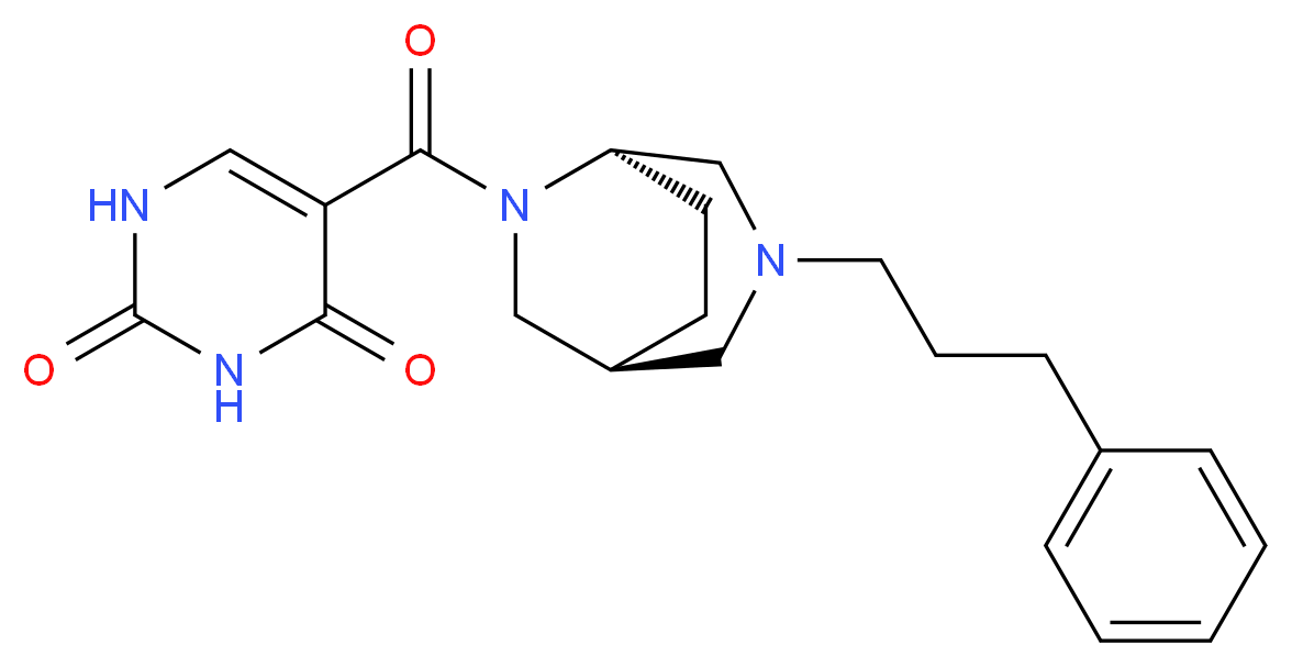 5-{[(1S*,5R*)-3-(3-phenylpropyl)-3,6-diazabicyclo[3.2.2]non-6-yl]carbonyl}pyrimidine-2,4(1H,3H)-dione_分子结构_CAS_)