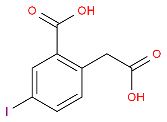 2-(CARBOXYMETHYL)-5-IODOBENZOIC ACID_分子结构_CAS_423178-18-1)