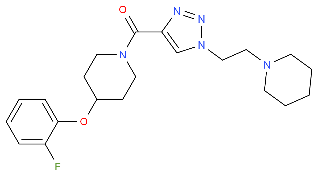 4-(2-fluorophenoxy)-1-({1-[2-(1-piperidinyl)ethyl]-1H-1,2,3-triazol-4-yl}carbonyl)piperidine_分子结构_CAS_)