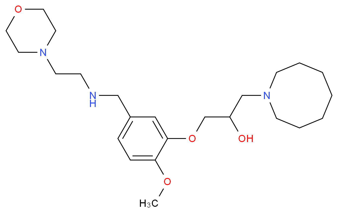 1-(1-azocanyl)-3-[2-methoxy-5-({[2-(4-morpholinyl)ethyl]amino}methyl)phenoxy]-2-propanol_分子结构_CAS_)