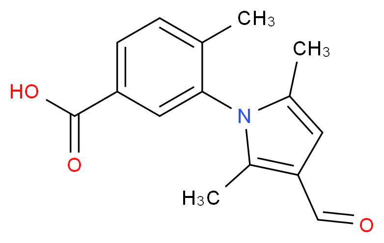 3-(3-formyl-2,5-dimethyl-1H-pyrrol-1-yl)-4-methylbenzoic acid_分子结构_CAS_505071-98-7