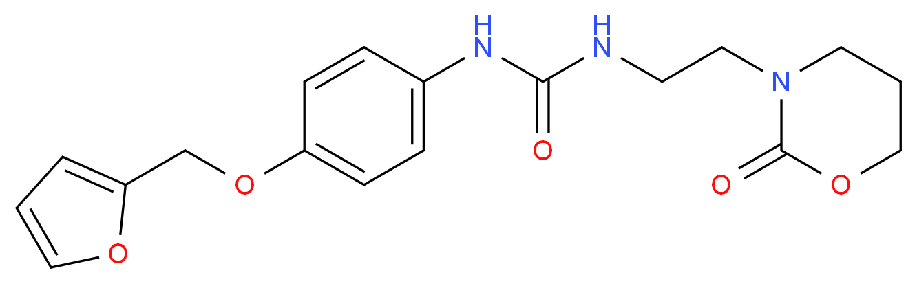 N-[4-(2-furylmethoxy)phenyl]-N'-[2-(2-oxo-1,3-oxazinan-3-yl)ethyl]urea_分子结构_CAS_)