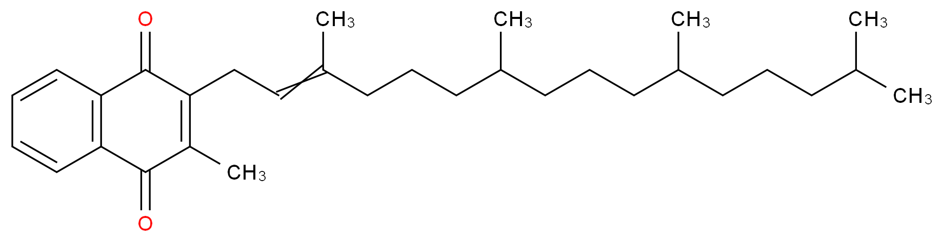 2-methyl-3-(3,7,11,15-tetramethylhexadec-2-en-1-yl)-1,4-dihydronaphthalene-1,4-dione_分子结构_CAS_84-80-0