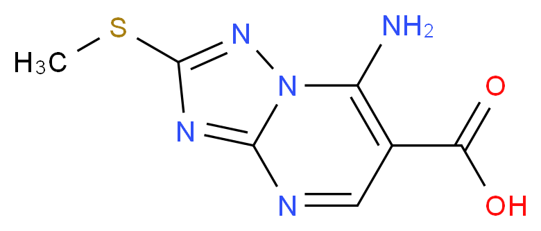 7-Amino-2-(methylsulfanyl)[1,2,4]triazolo-[1,5-a]pyrimidine-6-carboxylic acid_分子结构_CAS_113967-71-8)