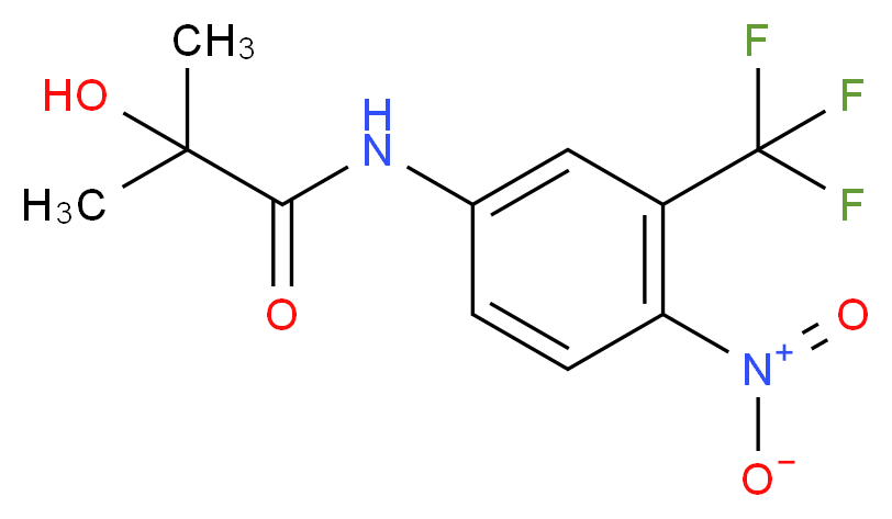 2-hydroxy-2-methyl-N-[4-nitro-3-(trifluoromethyl)phenyl]propanamide_分子结构_CAS_52806-53-8