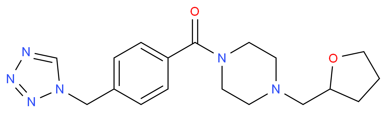 1-(tetrahydrofuran-2-ylmethyl)-4-[4-(1H-tetrazol-1-ylmethyl)benzoyl]piperazine_分子结构_CAS_)