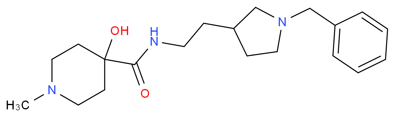 N-[2-(1-benzylpyrrolidin-3-yl)ethyl]-4-hydroxy-1-methylpiperidine-4-carboxamide_分子结构_CAS_)