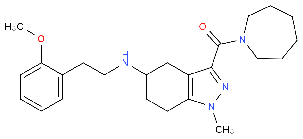 3-(1-azepanylcarbonyl)-N-[2-(2-methoxyphenyl)ethyl]-1-methyl-4,5,6,7-tetrahydro-1H-indazol-5-amine_分子结构_CAS_)
