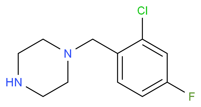 1-(2-Chloro-4-fluorobenzyl)piperazine_分子结构_CAS_)