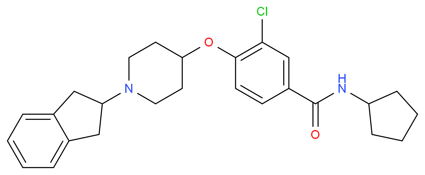 3-chloro-N-cyclopentyl-4-{[1-(2,3-dihydro-1H-inden-2-yl)-4-piperidinyl]oxy}benzamide_分子结构_CAS_)