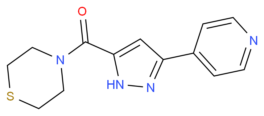 4-[(3-pyridin-4-yl-1H-pyrazol-5-yl)carbonyl]thiomorpholine_分子结构_CAS_)