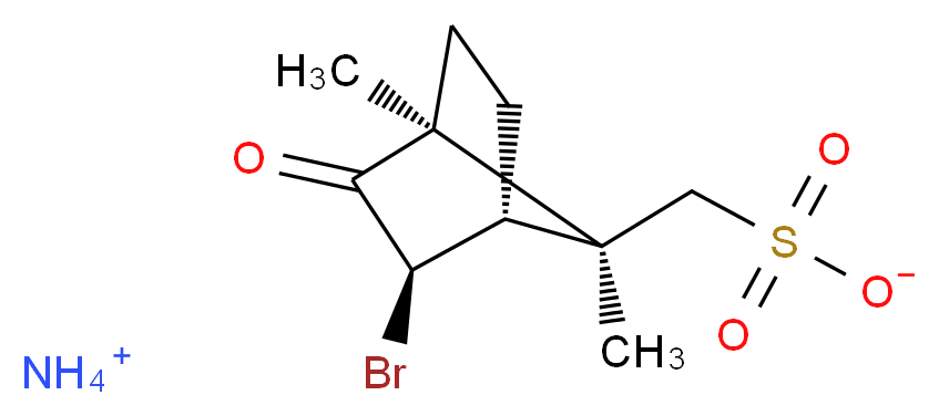 ammonium [(1S,3R,4R,7S)-3-bromo-1,7-dimethyl-2-oxobicyclo[2.2.1]heptan-7-yl]methanesulfonate_分子结构_CAS_55870-50-3