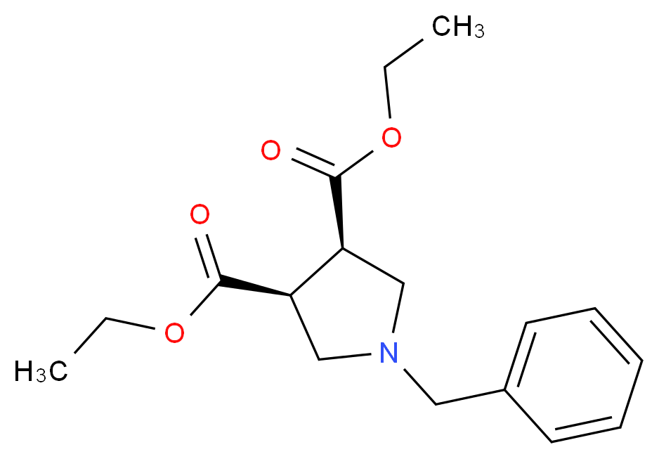 3,4-diethyl (3R,4S)-1-benzylpyrrolidine-3,4-dicarboxylate_分子结构_CAS_156469-74-8