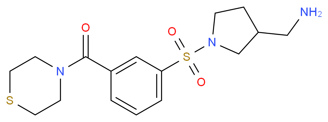 1-(1-{[3-(thiomorpholin-4-ylcarbonyl)phenyl]sulfonyl}pyrrolidin-3-yl)methanamine_分子结构_CAS_)