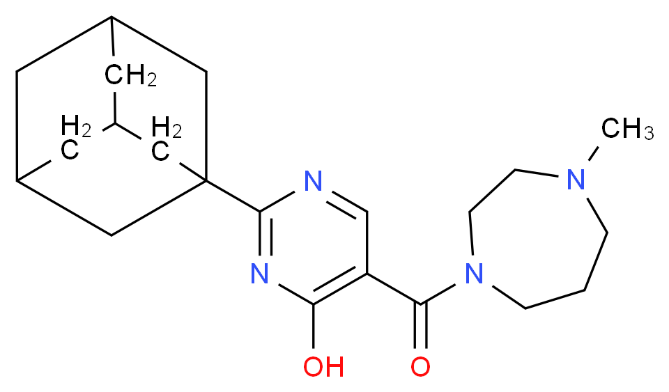 2-(1-adamantyl)-5-[(4-methyl-1,4-diazepan-1-yl)carbonyl]pyrimidin-4-ol_分子结构_CAS_)