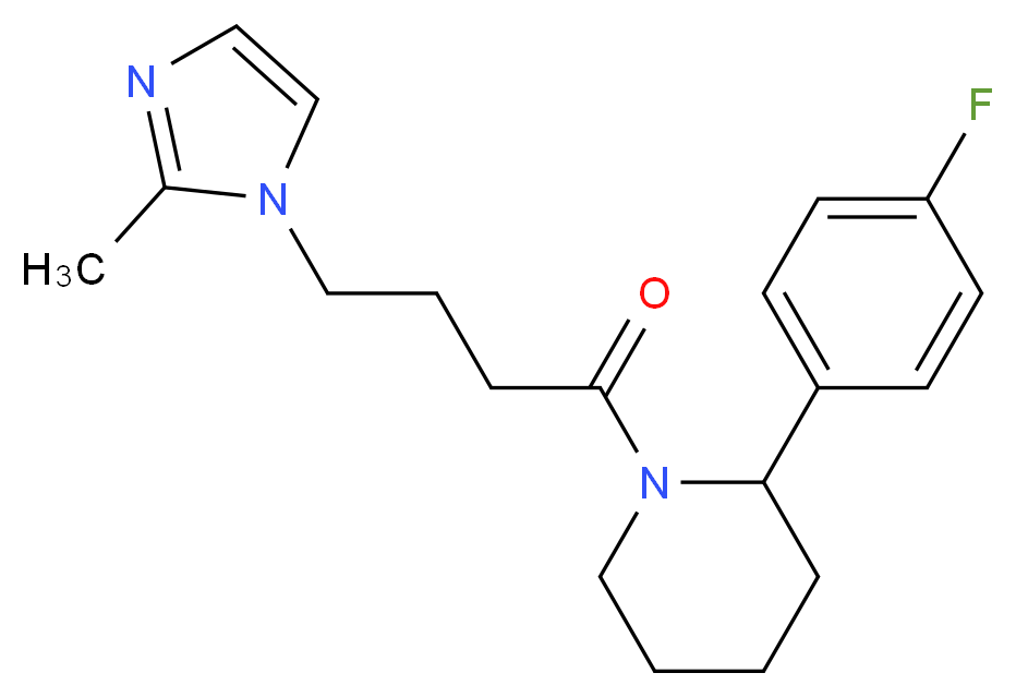 2-(4-fluorophenyl)-1-[4-(2-methyl-1H-imidazol-1-yl)butanoyl]piperidine_分子结构_CAS_)