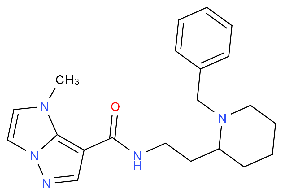 N-[2-(1-benzylpiperidin-2-yl)ethyl]-1-methyl-1H-imidazo[1,2-b]pyrazole-7-carboxamide_分子结构_CAS_)
