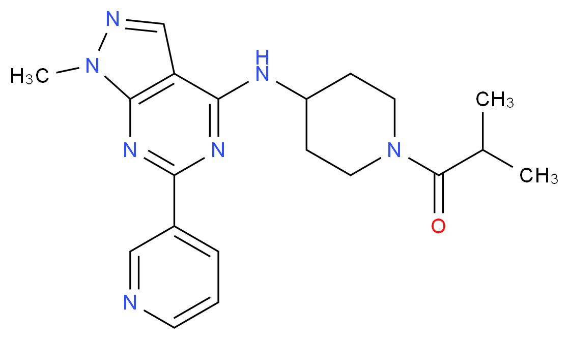 N-(1-isobutyryl-4-piperidinyl)-1-methyl-6-(3-pyridinyl)-1H-pyrazolo[3,4-d]pyrimidin-4-amine_分子结构_CAS_)