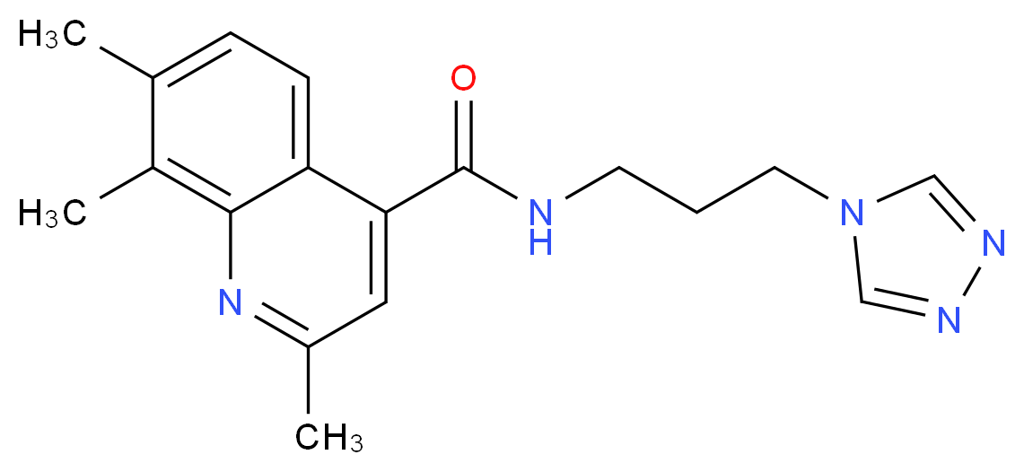 2,7,8-trimethyl-N-[3-(4H-1,2,4-triazol-4-yl)propyl]-4-quinolinecarboxamide_分子结构_CAS_)