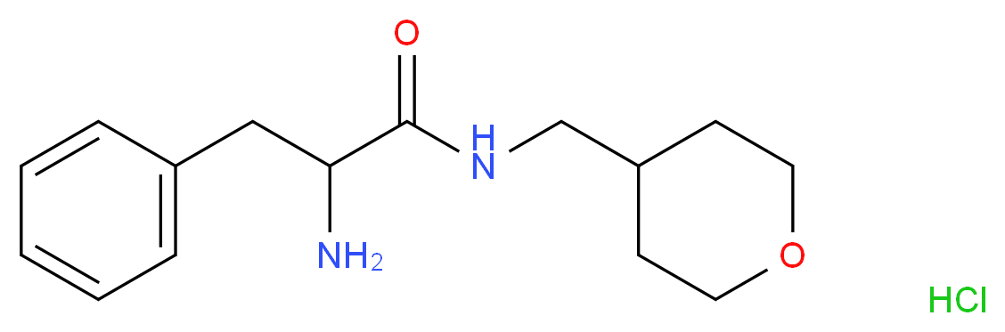 2-Amino-3-phenyl-N-(tetrahydro-2H-pyran-4-ylmethyl)propanamide hydrochloride_分子结构_CAS_)