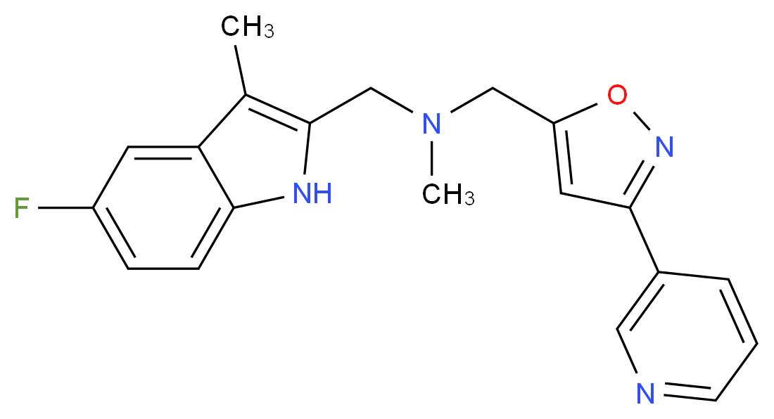 1-(5-fluoro-3-methyl-1H-indol-2-yl)-N-methyl-N-{[3-(3-pyridinyl)-5-isoxazolyl]methyl}methanamine_分子结构_CAS_)