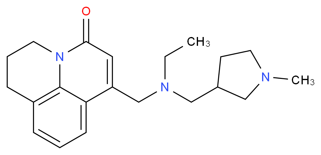 7-({ethyl[(1-methylpyrrolidin-3-yl)methyl]amino}methyl)-2,3-dihydro-1H,5H-pyrido[3,2,1-ij]quinolin-5-one_分子结构_CAS_)